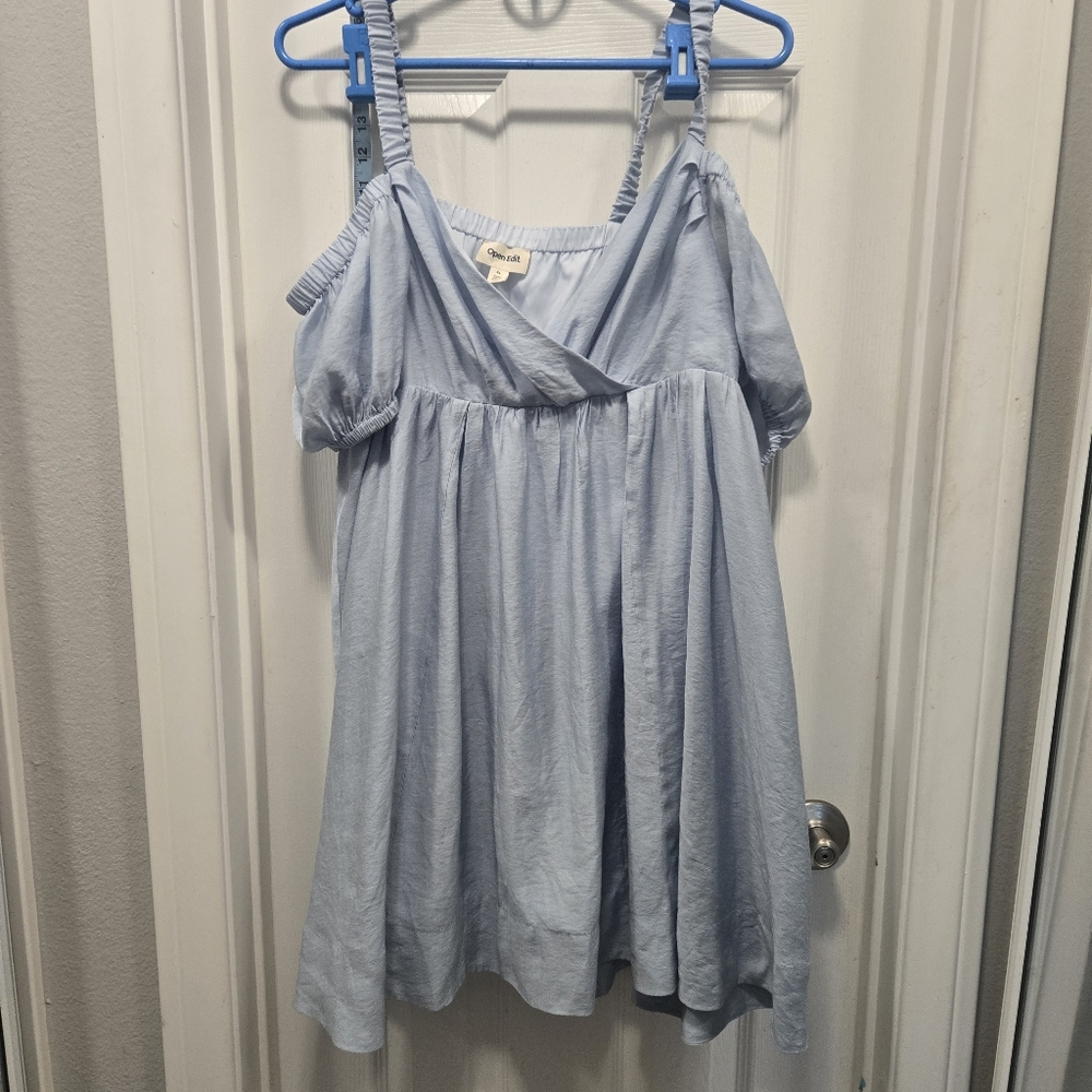 Open Edit Light Blue Sleeveless Dress Size XL